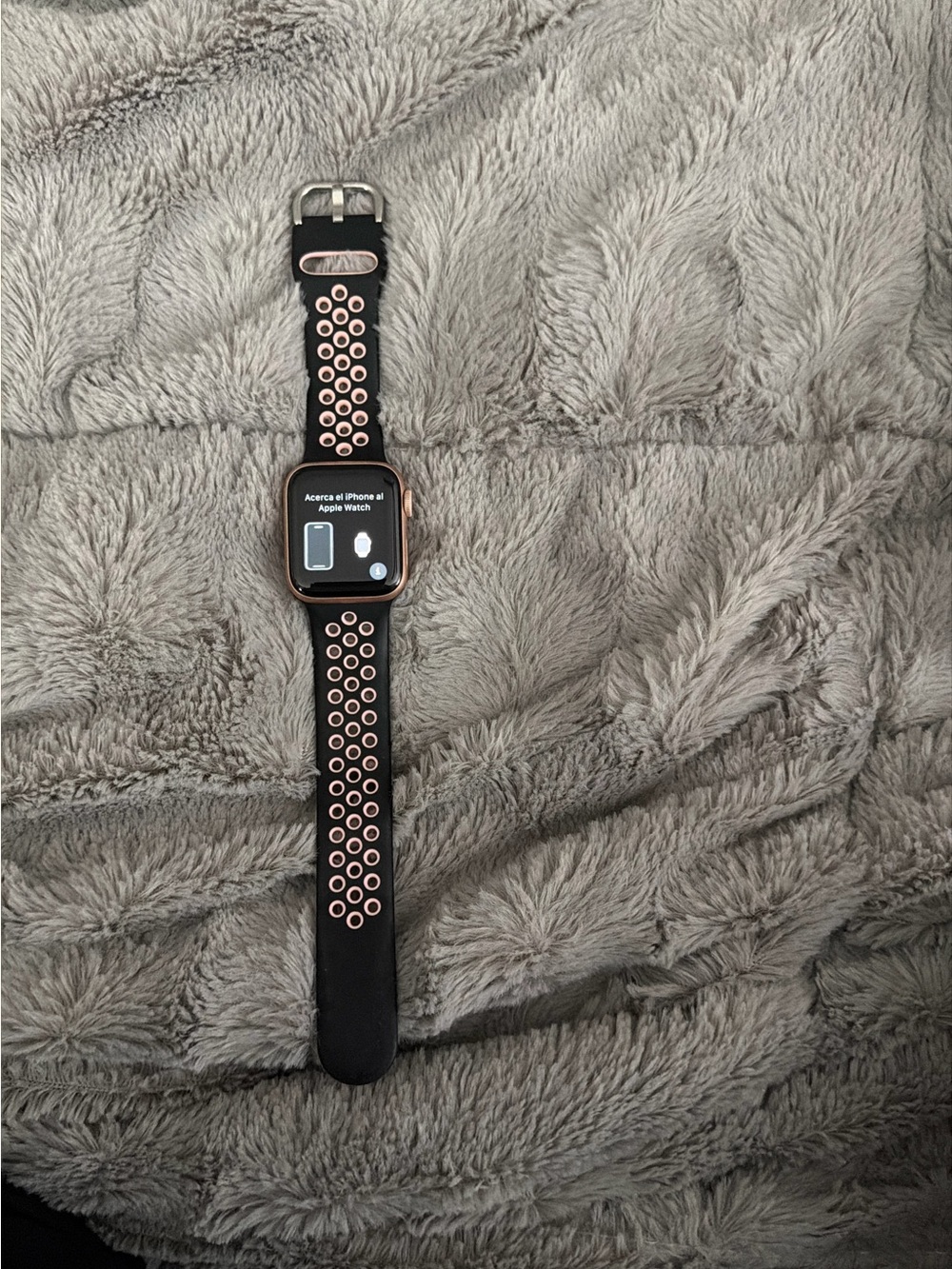 Apple Watch Series 4 GPS +Cellular with Black Band and Pink Accent Holes